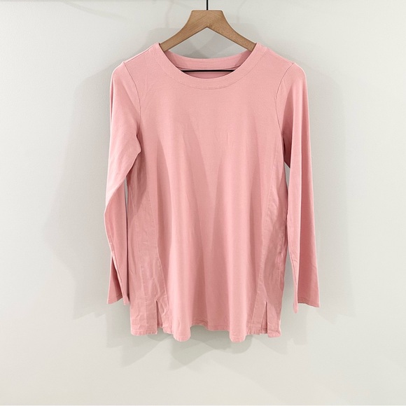 J. Jill Luxe Supima Forward Seam Tunic Pink Size XS Petite - Picture 2 of 6